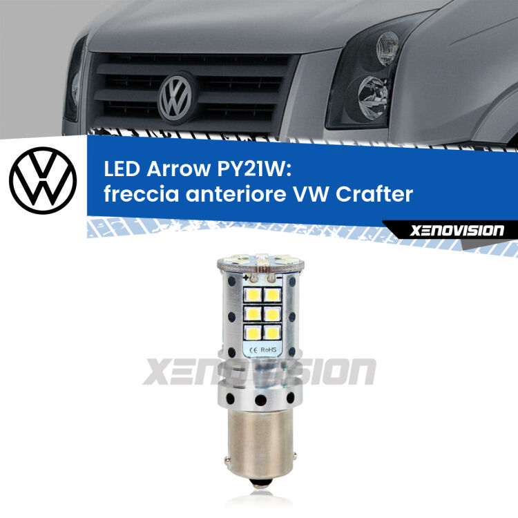 <strong>Freccia Anteriore LED no-spie per VW Crafter</strong>  2006 - 2016. Lampada <strong>PY21W</strong> modello top di gamma Arrow.