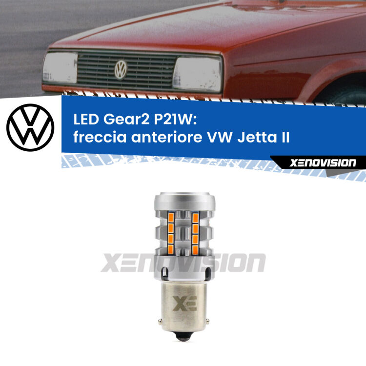 FINE SERIE: NO GARANZIA <strong>Freccia Anteriore LED no-spie per VW Jetta</strong> II 1984 - 1992. Lampada <strong>P21W</strong> modello Gear2 no Hyperflash.