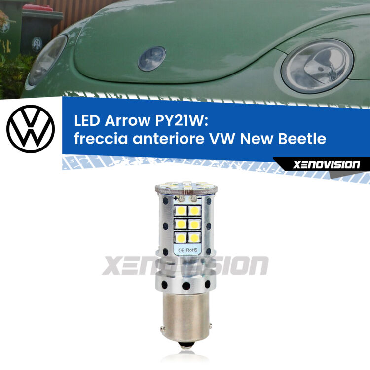 <strong>Freccia Anteriore LED no-spie per VW New Beetle</strong>  1998 - 2005. Lampada <strong>PY21W</strong> modello top di gamma Arrow.