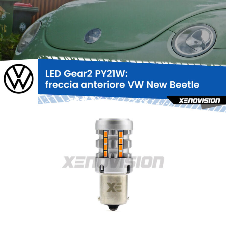 FINE SERIE: NO GARANZIA <strong>Freccia Anteriore LED no-spie per VW New Beetle</strong>  1998 - 2005. Lampada <strong>PY21W</strong> modello Gear2 no Hyperflash.