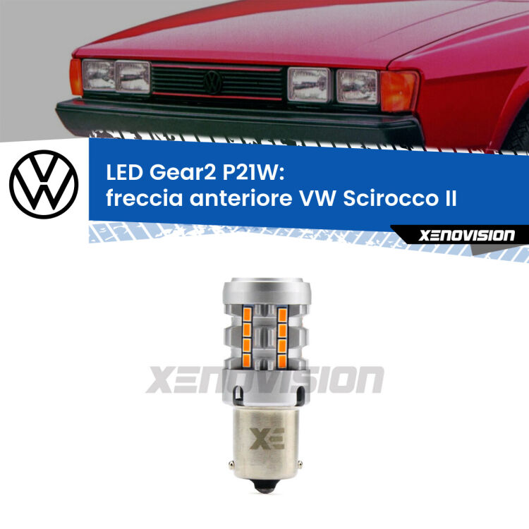 <strong>Freccia Anteriore LED no-spie per VW Scirocco</strong> II 1980 - 1992. Lampada <strong>P21W</strong> modello Gear2 no Hyperflash.