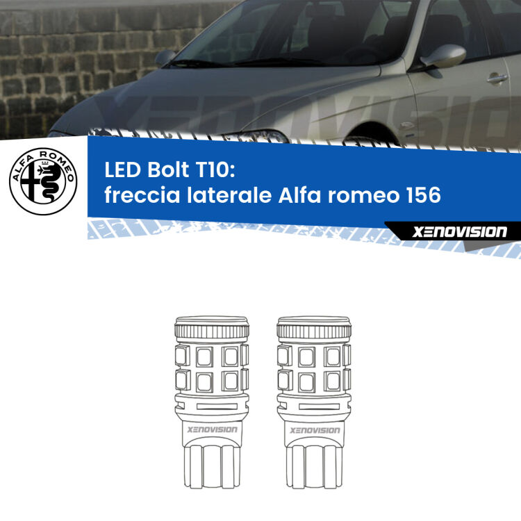 <strong>Freccia laterale LED per Alfa romeo 156</strong>  1997 - 2005. Coppia lampade <strong>T10</strong> modello Bolt canbus.