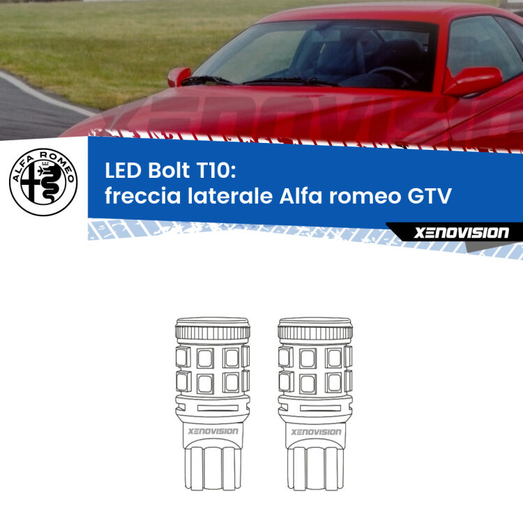 <strong>Freccia laterale LED per Alfa romeo GTV</strong>  faro bianco. Coppia lampade <strong>T10</strong> modello Bolt canbus.