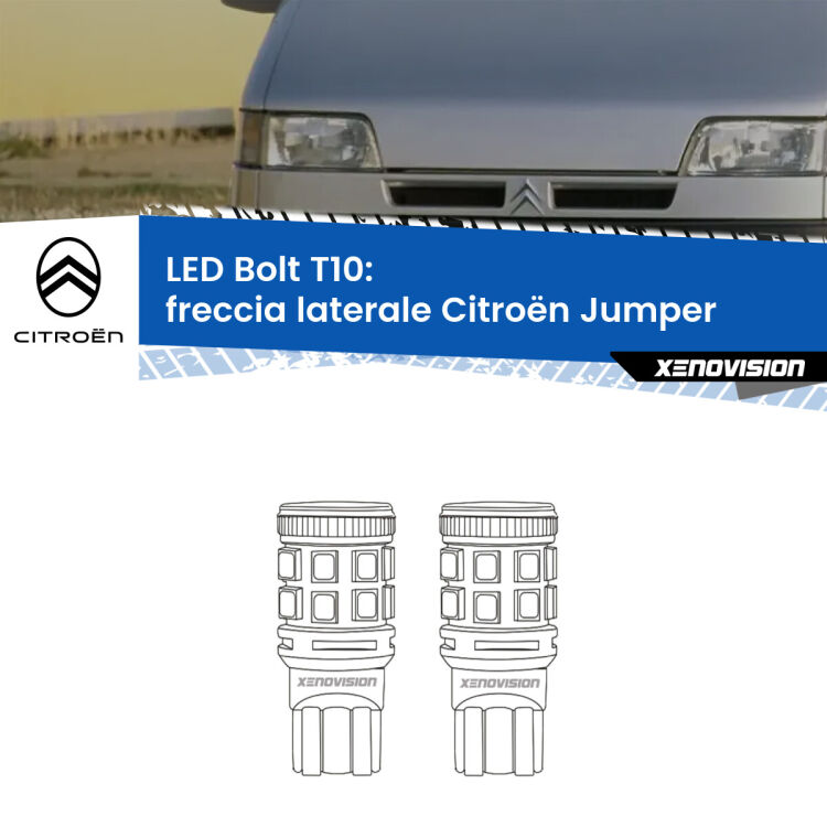 <strong>Freccia laterale LED per Citroën Jumper</strong>  1994 - 2002. Coppia lampade <strong>T10</strong> modello Bolt canbus.