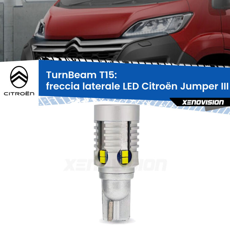 <strong>LED freccia laterale Citroën Jumper </strong>III. Una lampada LED T15 per Frecce, ottima resa in ogni direzione, Qualità Massima.