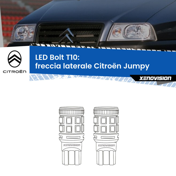 <strong>Freccia laterale LED per Citroën Jumpy</strong>  1994 - 1998. Coppia lampade <strong>T10</strong> modello Bolt canbus.