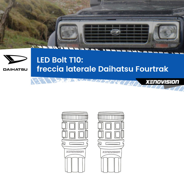 <strong>Freccia laterale LED per Daihatsu Fourtrak</strong>  1985 - 1998. Coppia lampade <strong>T10</strong> modello Bolt canbus.