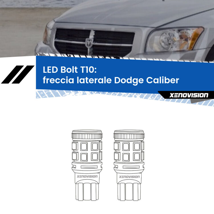 <strong>Freccia laterale LED per Dodge Caliber</strong>  2006 - 2011. Coppia lampade <strong>T10</strong> modello Bolt canbus.