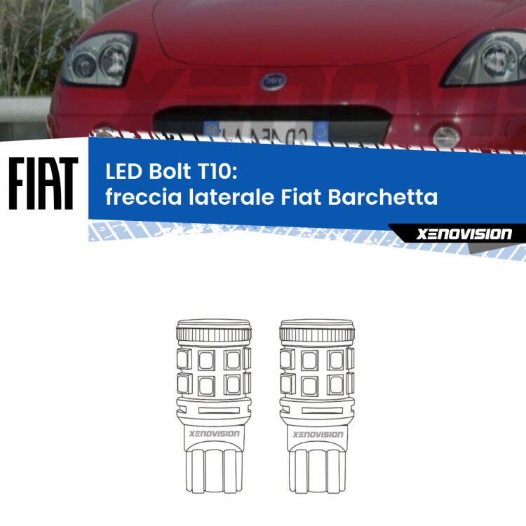 <strong>Freccia laterale LED per Fiat Barchetta</strong>  1995 - 2005. Coppia lampade <strong>T10</strong> modello Bolt canbus.