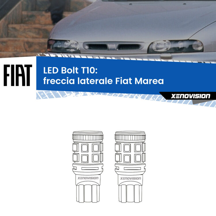 <strong>Freccia laterale LED per Fiat Marea</strong>  1996 - 2002. Coppia lampade <strong>T10</strong> modello Bolt canbus.