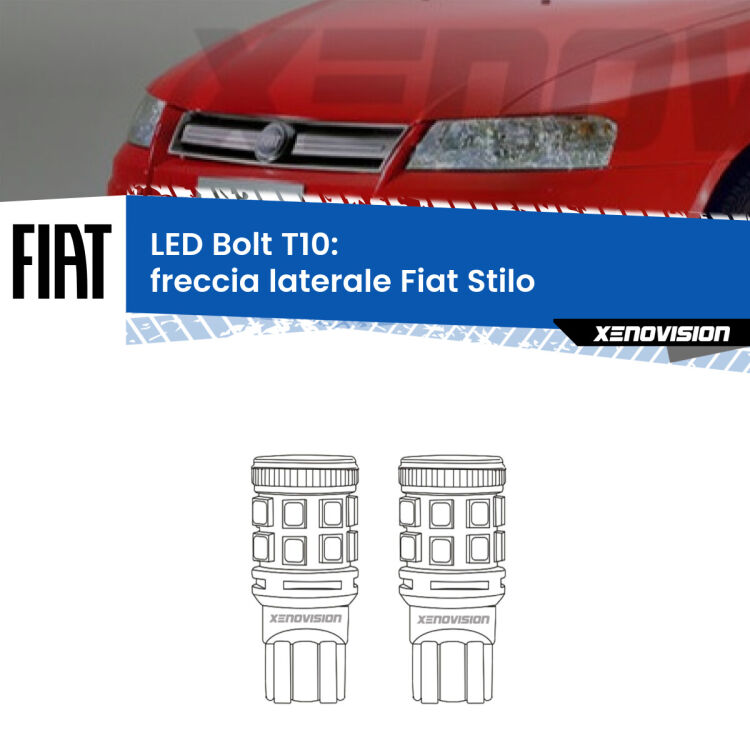 <strong>Freccia laterale LED per Fiat Stilo</strong>  2001 - 2006. Coppia lampade <strong>T10</strong> modello Bolt canbus.