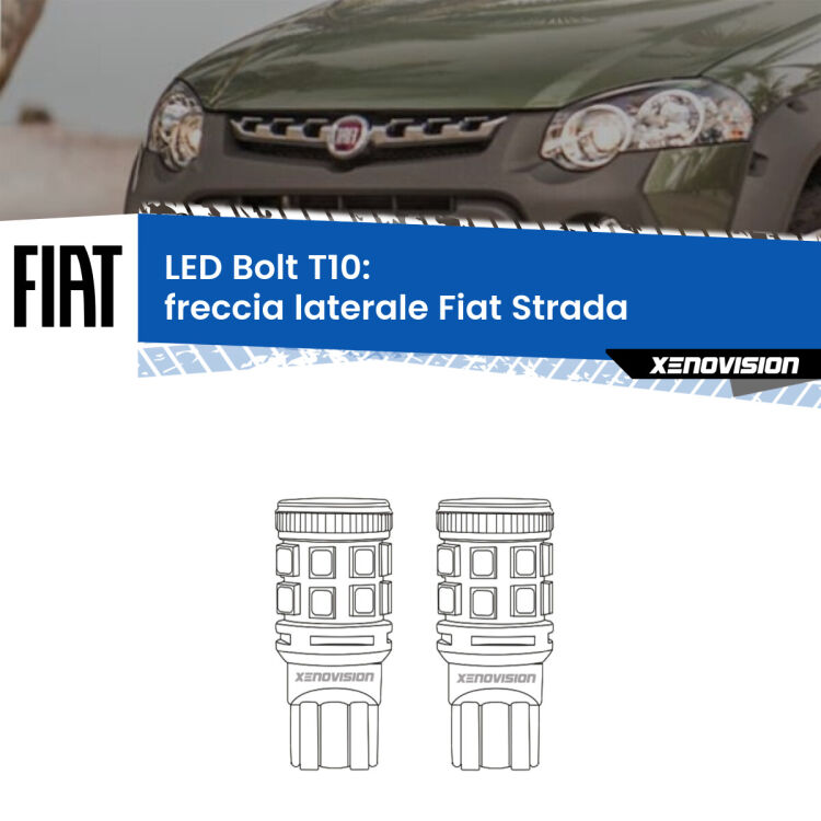 <strong>Freccia laterale LED per Fiat Strada</strong>  1999 - 2021. Coppia lampade <strong>T10</strong> modello Bolt canbus.