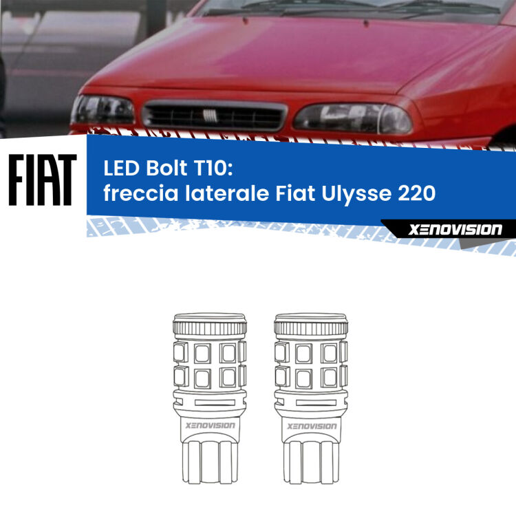 <strong>Freccia laterale LED per Fiat Ulysse</strong> 220 1994 - 2002. Coppia lampade <strong>T10</strong> modello Bolt canbus.