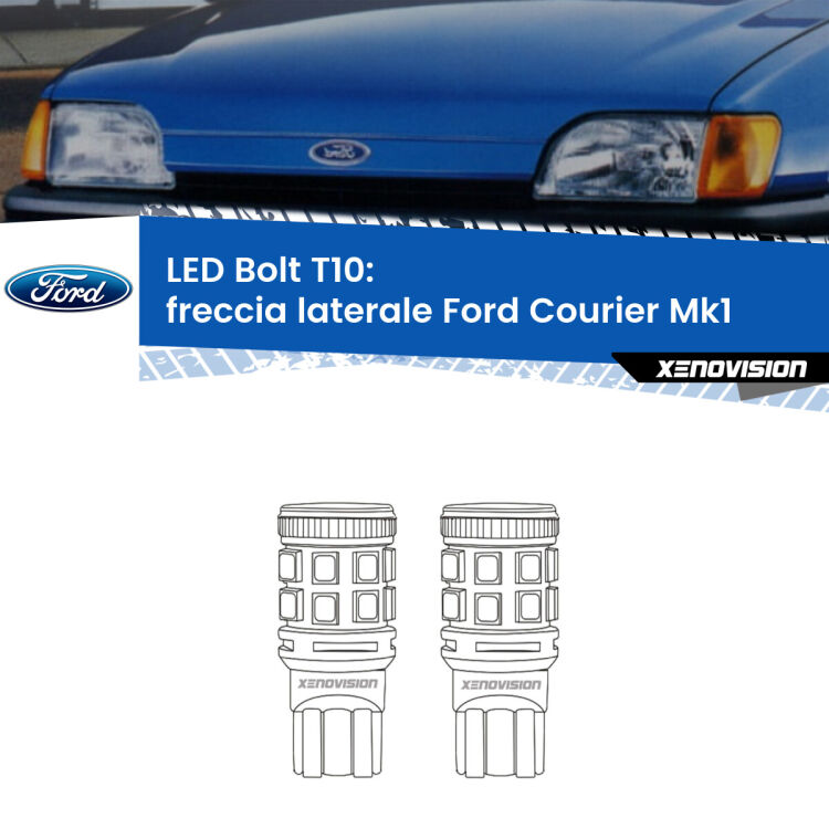 <strong>Freccia laterale LED per Ford Courier</strong> Mk1 1991 - 1995. Coppia lampade <strong>T10</strong> modello Bolt canbus.