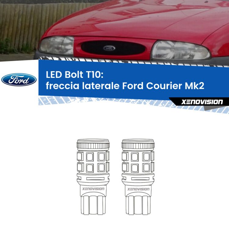 <strong>Freccia laterale LED per Ford Courier</strong> Mk2 1996 - 2003. Coppia lampade <strong>T10</strong> modello Bolt canbus.