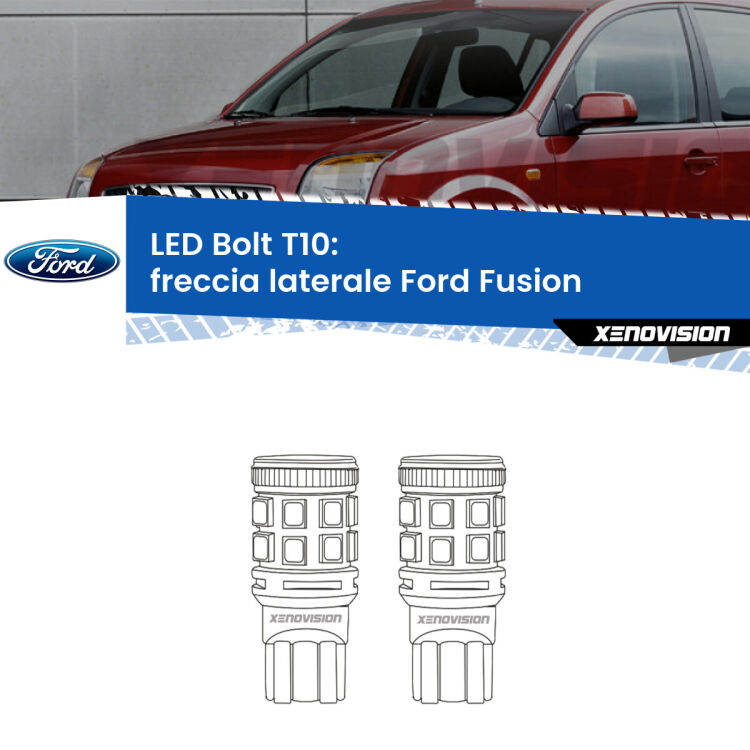 <strong>Freccia laterale LED per Ford Fusion</strong>  faro bianco. Coppia lampade <strong>T10</strong> modello Bolt canbus.