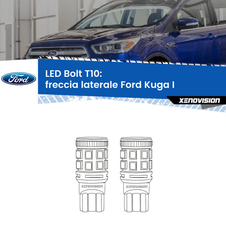 <strong>Freccia laterale LED per Ford Kuga I</strong>  2008 - 2012. Coppia lampade <strong>T10</strong> modello Bolt canbus.