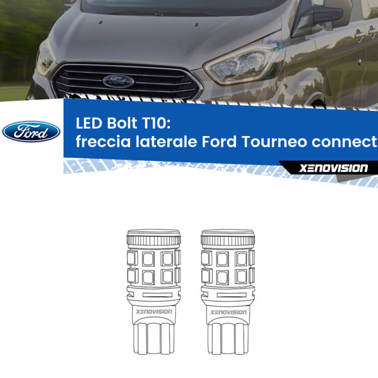 <strong>Freccia laterale LED per Ford Tourneo connect</strong>  2002 - 2013. Coppia lampade <strong>T10</strong> modello Bolt canbus.