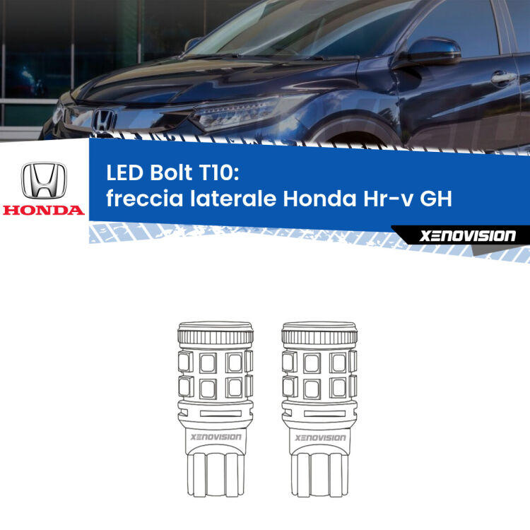 <strong>Freccia laterale LED per Honda Hr-v</strong> GH 1998 - 2012. Coppia lampade <strong>T10</strong> modello Bolt canbus.