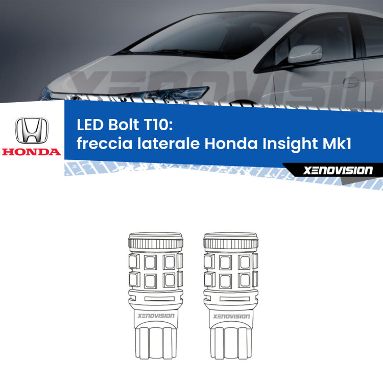 <strong>Freccia laterale LED per Honda Insight</strong> Mk1 2000 - 2006. Coppia lampade <strong>T10</strong> modello Bolt canbus.