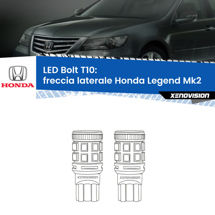 <strong>Freccia laterale LED per Honda Legend</strong> Mk2 1991 - 1996. Coppia lampade <strong>T10</strong> modello Bolt canbus.