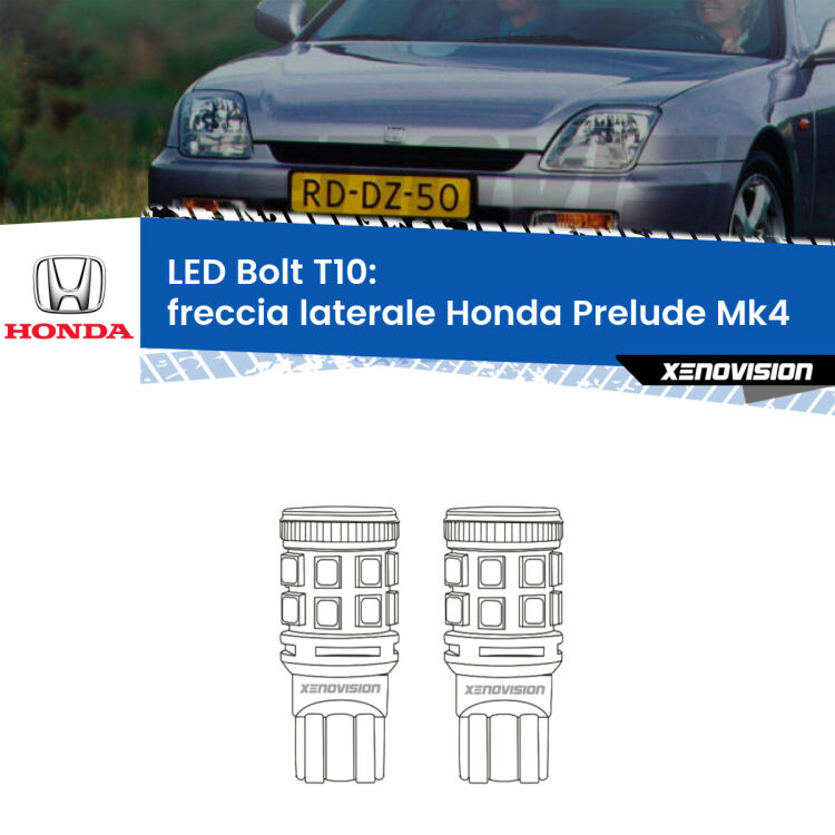 <strong>Freccia laterale LED per Honda Prelude</strong> Mk4 1992 - 1996. Coppia lampade <strong>T10</strong> modello Bolt canbus.