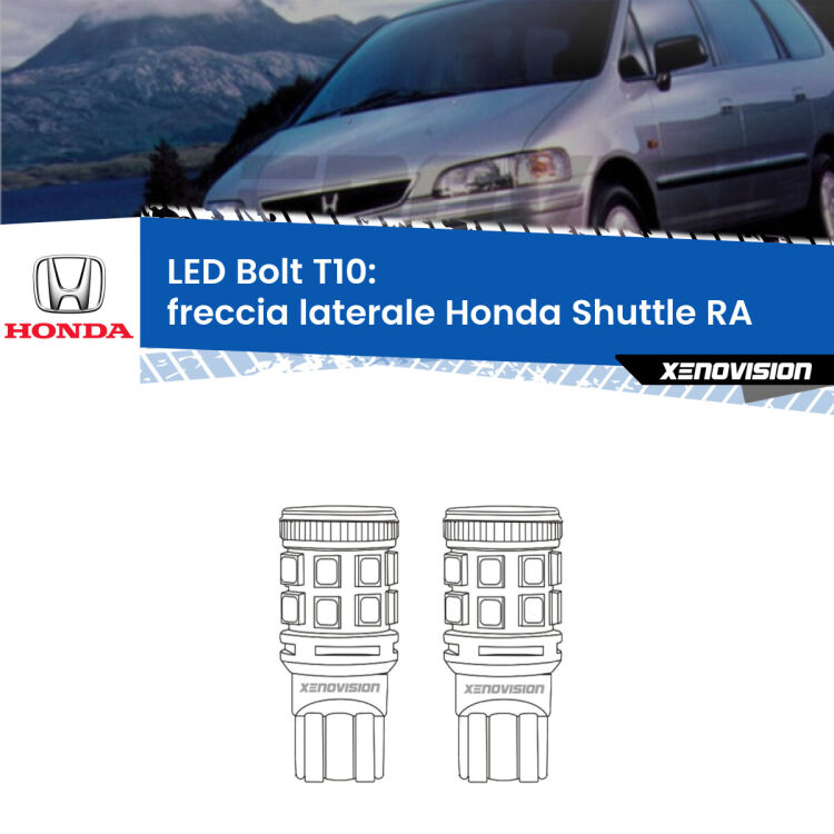 <strong>Freccia laterale LED per Honda Shuttle</strong> RA 1994 - 2004. Coppia lampade <strong>T10</strong> modello Bolt canbus.