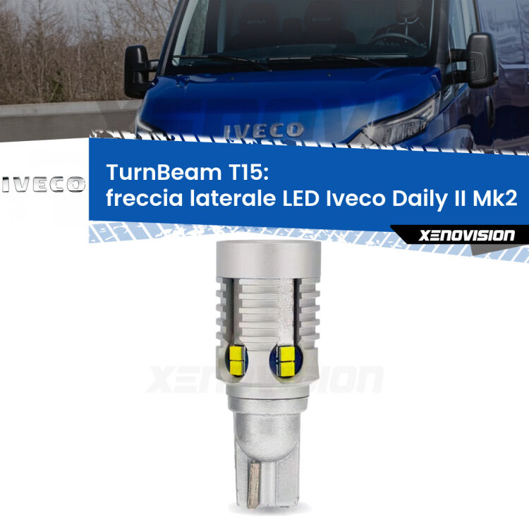 <strong>LED freccia laterale Iveco Daily II </strong>Mk2. Una lampada LED T15 per Frecce, ottima resa in ogni direzione, Qualità Massima.