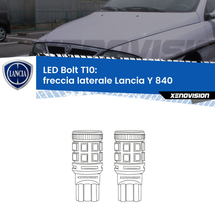 <strong>Freccia laterale LED per Lancia Y</strong> 840 1995 - 2003. Coppia lampade <strong>T10</strong> modello Bolt canbus.