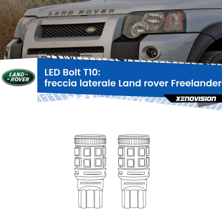 <strong>Freccia laterale LED per Land rover Freelander</strong> L314 restyling. Coppia lampade <strong>T10</strong> modello Bolt canbus.