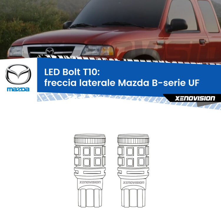 <strong>Freccia laterale LED per Mazda B-serie</strong> UF 1985 - 1999. Coppia lampade <strong>T10</strong> modello Bolt canbus.