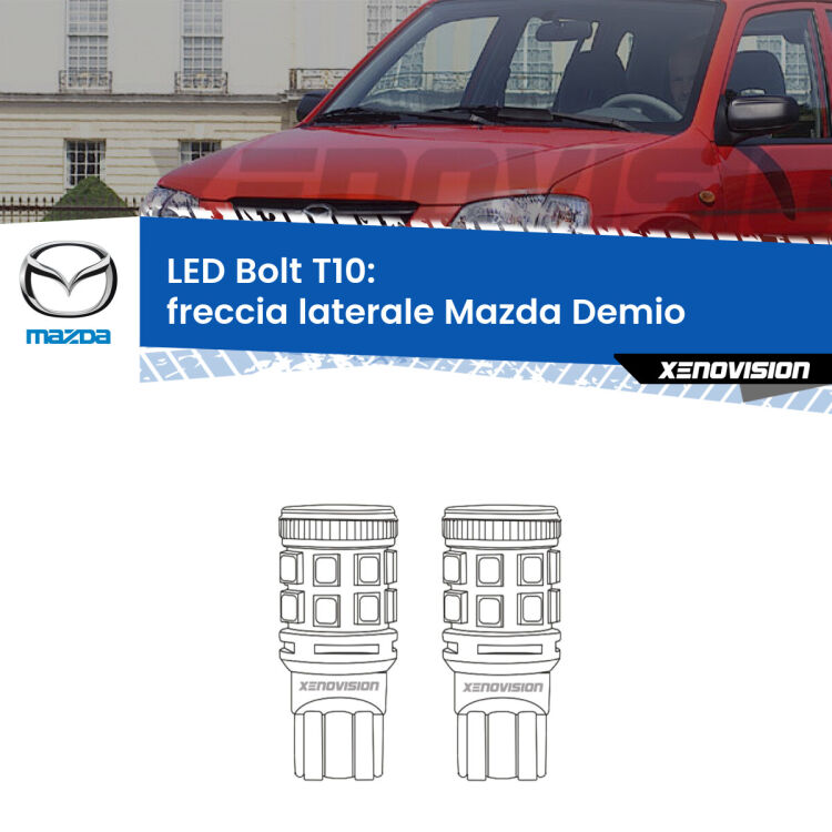 <strong>Freccia laterale LED per Mazda Demio</strong>  1998 - 2003. Coppia lampade <strong>T10</strong> modello Bolt canbus.