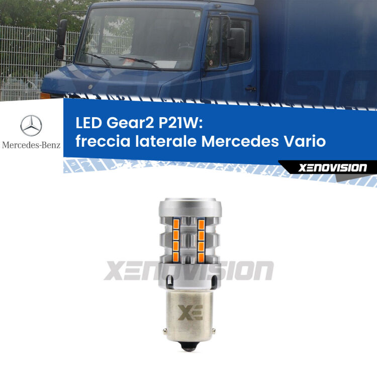 FINE SERIE: NO GARANZIA <strong>Freccia laterale LED no-spie per Mercedes Vario</strong>  1996 - 2013. Lampada <strong>P21W</strong> modello Gear2 no Hyperflash.