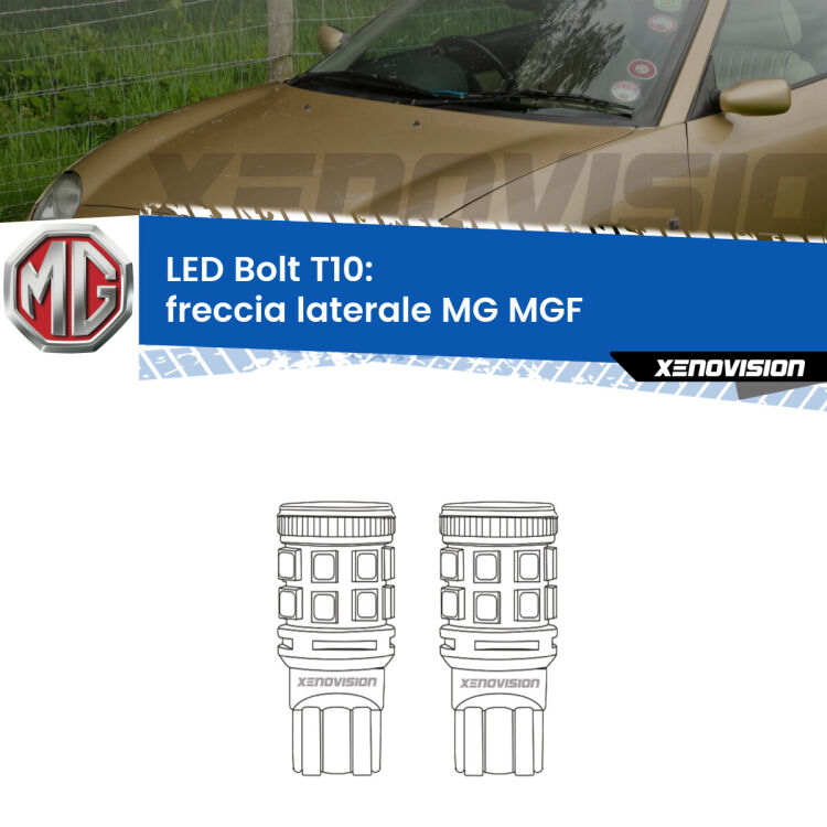 <strong>Freccia laterale LED per MG MGF</strong>  1995 - 2002. Coppia lampade <strong>T10</strong> modello Bolt canbus.