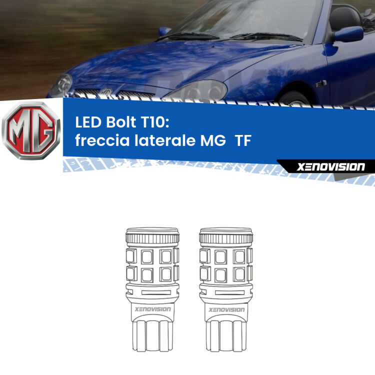 <strong>Freccia laterale LED per MG  TF</strong>  2002 - 2009. Coppia lampade <strong>T10</strong> modello Bolt canbus.