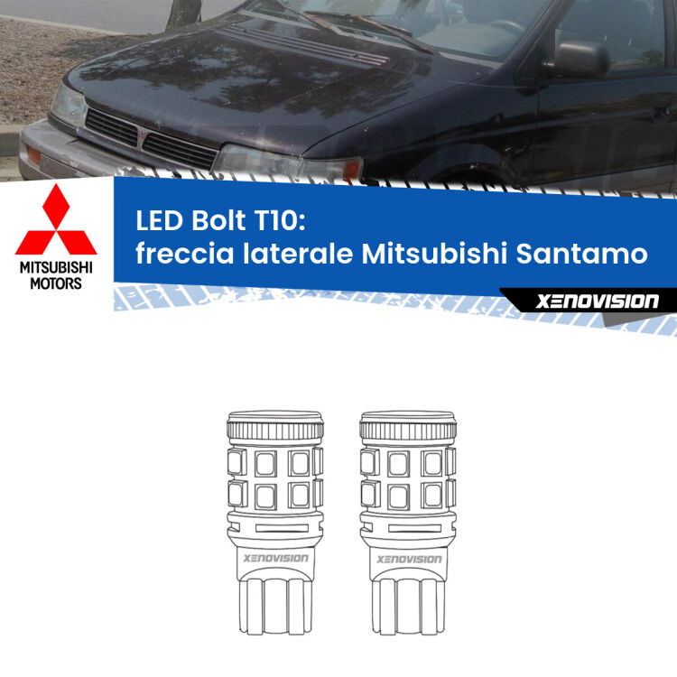 <strong>Freccia laterale LED per Mitsubishi Santamo</strong>  1999 - 2004. Coppia lampade <strong>T10</strong> modello Bolt canbus.