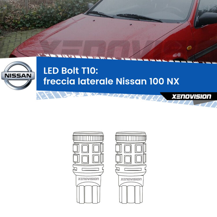 <strong>Freccia laterale LED per Nissan 100 NX</strong>  1990 - 1994. Coppia lampade <strong>T10</strong> modello Bolt canbus.