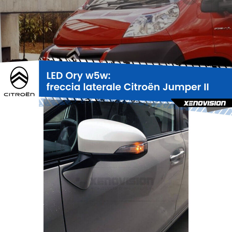 <strong>LED freccia laterale w5w per Citroën Jumper</strong> II faro bianco. Una lampadina <strong>w5w</strong> canbus luce arancio modello Ory Xenovision.