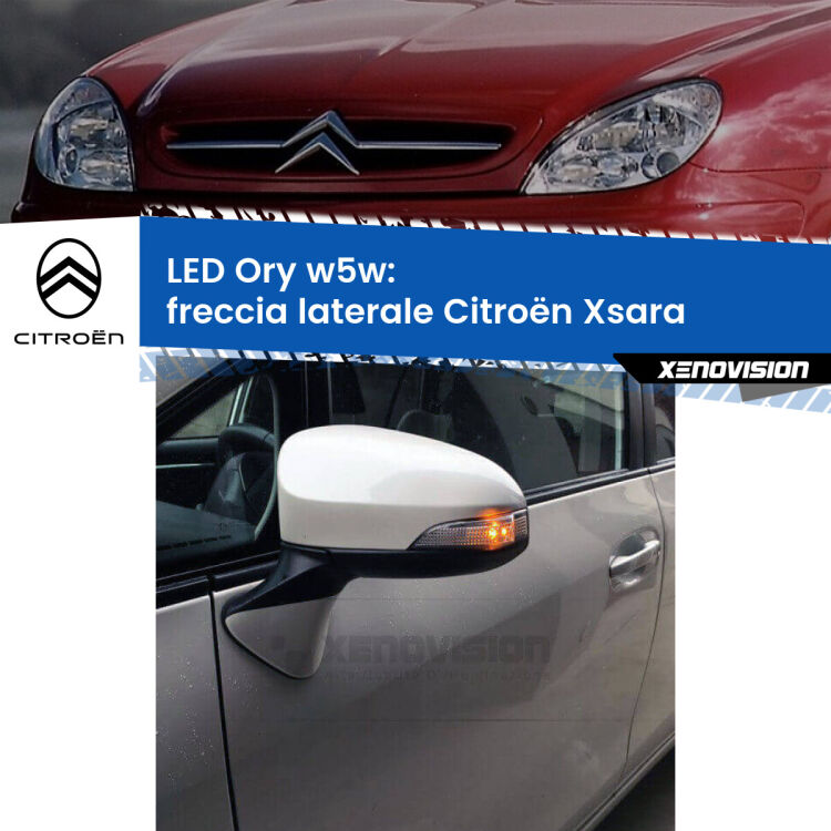 <strong>LED freccia laterale w5w per Citroën Xsara</strong>  faro bianco. Una lampadina <strong>w5w</strong> canbus luce arancio modello Ory Xenovision.