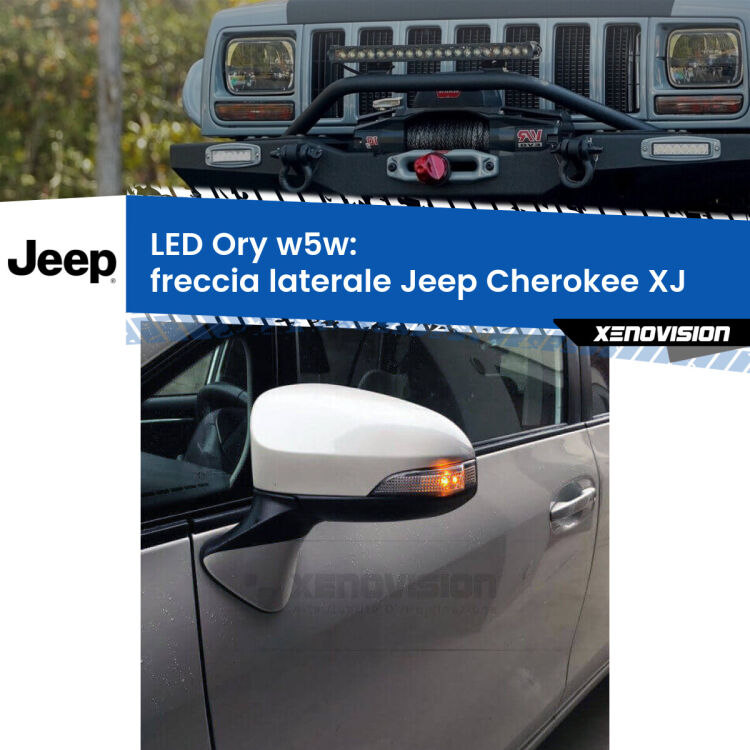 <strong>LED freccia laterale w5w per Jeep Cherokee</strong> XJ 1984 - 2001. Una lampadina <strong>w5w</strong> canbus luce arancio modello Ory Xenovision.