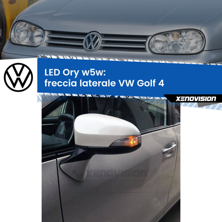 <strong>LED freccia laterale w5w per VW Golf 4</strong>  faro bianco. Una lampadina <strong>w5w</strong> canbus luce arancio modello Ory Xenovision.