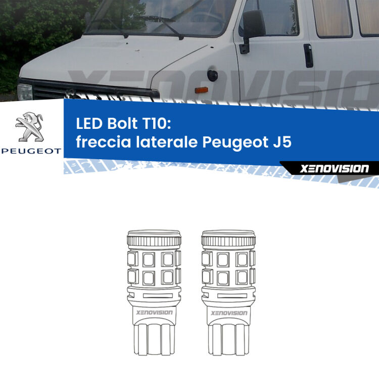 <strong>Freccia laterale LED per Peugeot J5</strong>  1990 - 1994. Coppia lampade <strong>T10</strong> modello Bolt canbus.