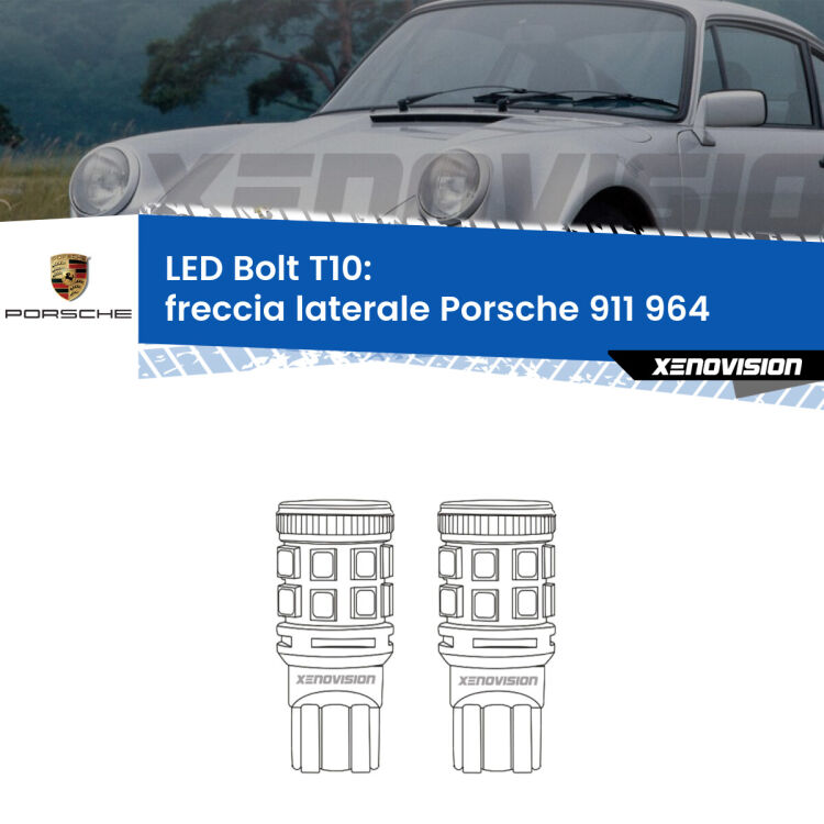 <strong>Freccia laterale LED per Porsche 911</strong> 964 1988 - 1993. Coppia lampade <strong>T10</strong> modello Bolt canbus.