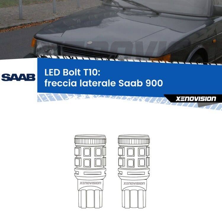 <strong>Freccia laterale LED per Saab 900</strong>  1993 - 1998. Coppia lampade <strong>T10</strong> modello Bolt canbus.