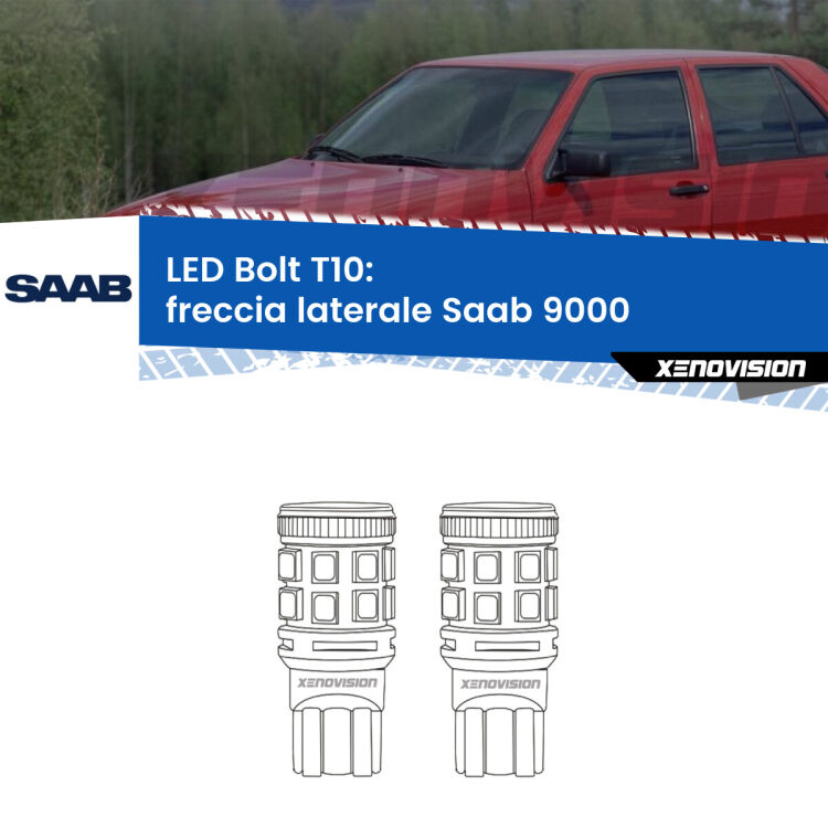 <strong>Freccia laterale LED per Saab 9000</strong>  1985 - 1998. Coppia lampade <strong>T10</strong> modello Bolt canbus.