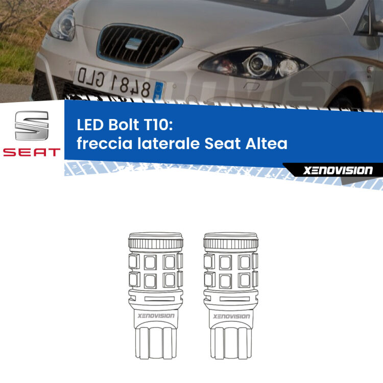 <strong>Freccia laterale LED per Seat Altea</strong>  2004 - 2010. Coppia lampade <strong>T10</strong> modello Bolt canbus.