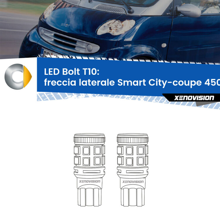 <strong>Freccia laterale LED per Smart City-coupe</strong> 450 1998 - 2004. Coppia lampade <strong>T10</strong> modello Bolt canbus.