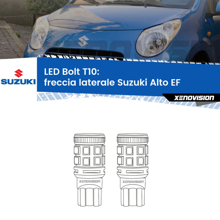 <strong>Freccia laterale LED per Suzuki Alto</strong> EF 1994 - 2002. Coppia lampade <strong>T10</strong> modello Bolt canbus.