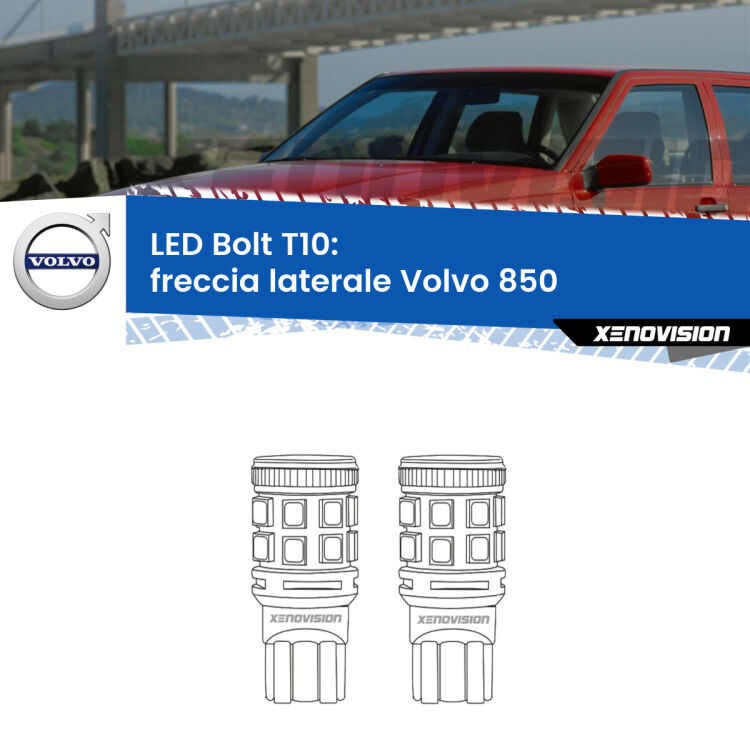 <strong>Freccia laterale LED per Volvo 850</strong>  1991 - 1997. Coppia lampade <strong>T10</strong> modello Bolt canbus.