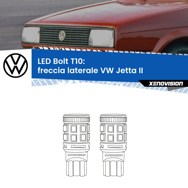 <strong>Freccia laterale LED per VW Jetta</strong> II 1984 - 1992. Coppia lampade <strong>T10</strong> modello Bolt canbus.